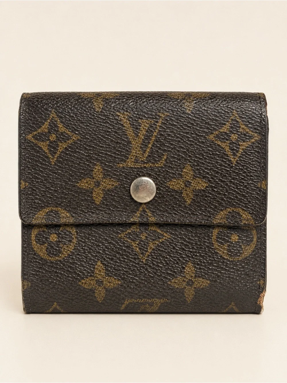 Louis Vuitton Monogram Compact Snap Wallet Vintage Brown LV